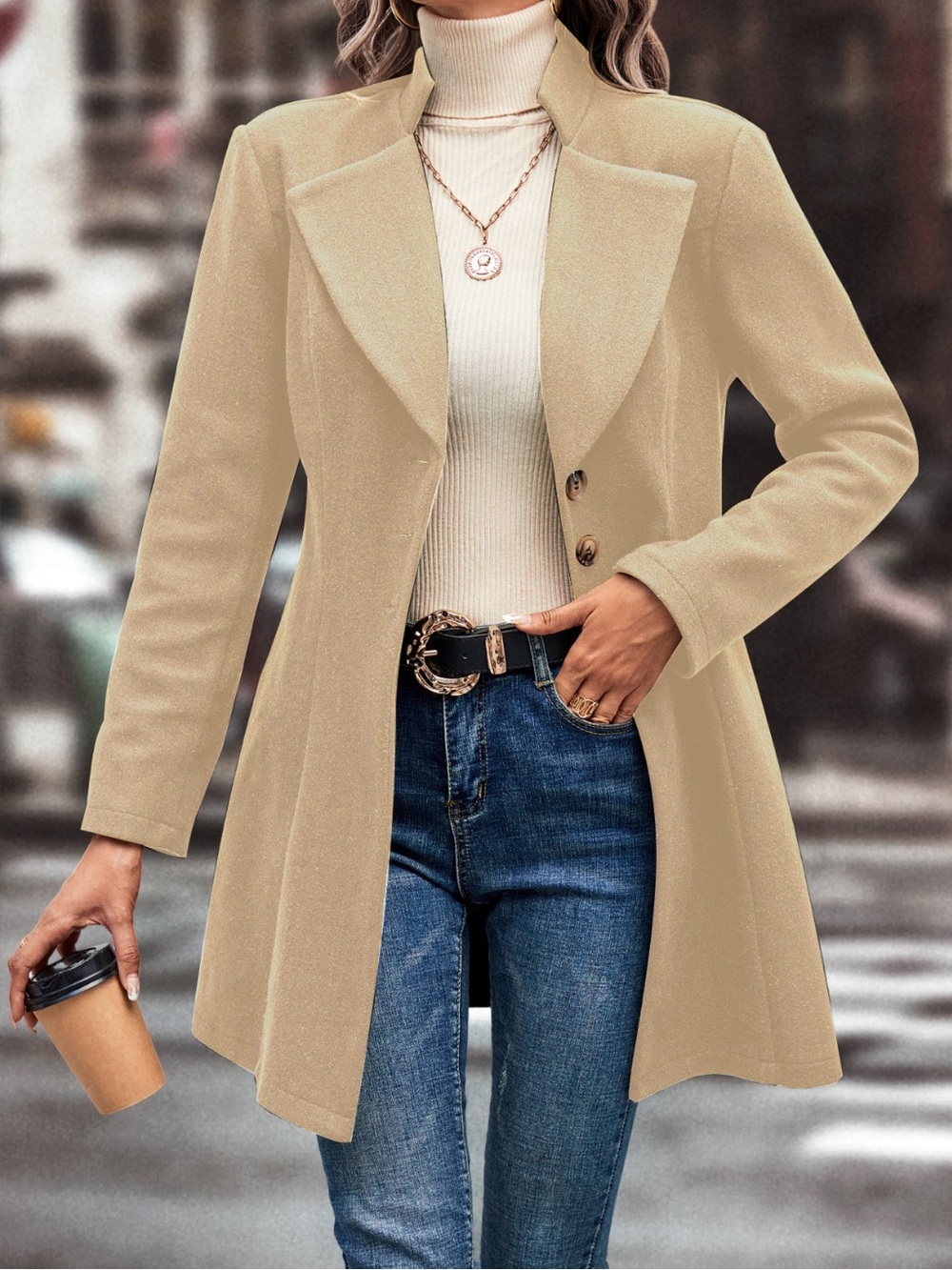 Button Up Longline Coat - Picture 6 of 12
